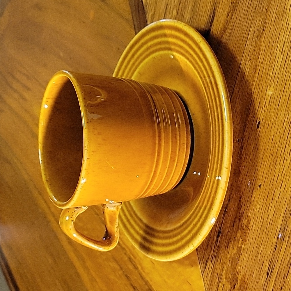 Vintage Sierra by Sheffield Ironstone Mustard Cup and Saucer Set - 3 Available